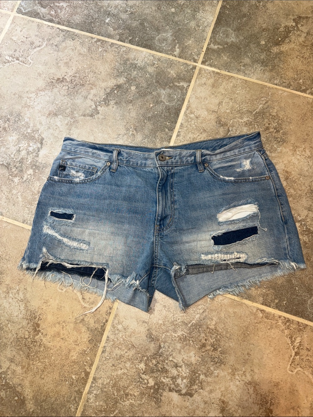 KanCan Distressed Light Blue Denim Cutoff Shorts